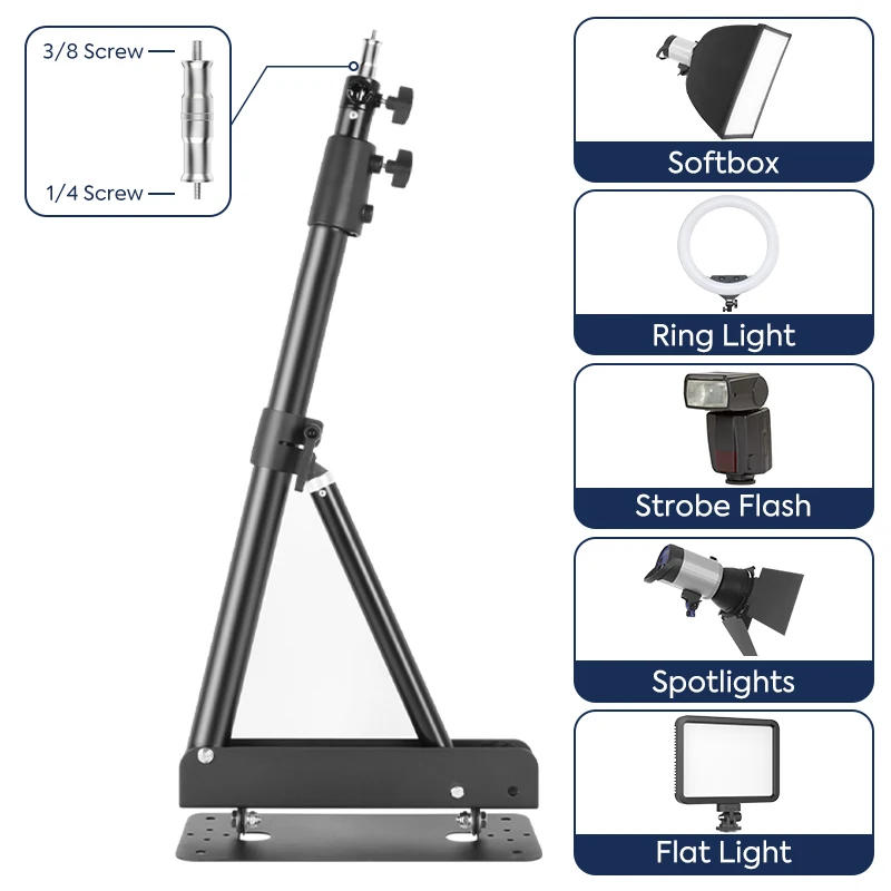 Description Picture 4 of item22inch Ring Light With 54/67inch Wall Mount Boom Arm Photo Studio Kit 180º Flexible 3/8" 1/4" Thread Stand And Led Fill Light