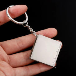 Stainless Steel Retractable Tape Measures 33mm Mini Square Keychain Centimeter Inch Double Scale Portable Measuring Tools