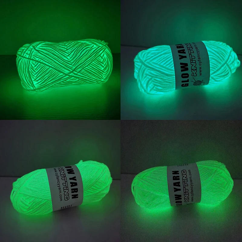 Description Picture 2 of itemLuminous Knitting Thread Glow In The Dark Polyester Yarn DIY Hand Knitting Carpet Sweater Hat Luminous Chunky Yarn Glow Thread