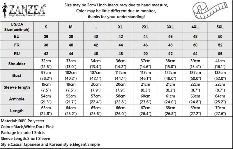 Description Picture 5 of itemZANZEA Fashion Ruffle Short Sleeves Tops Korean Lace White Shirt Women 2024 Summer Designer Blouse Office Lapel Neck Buttons Top