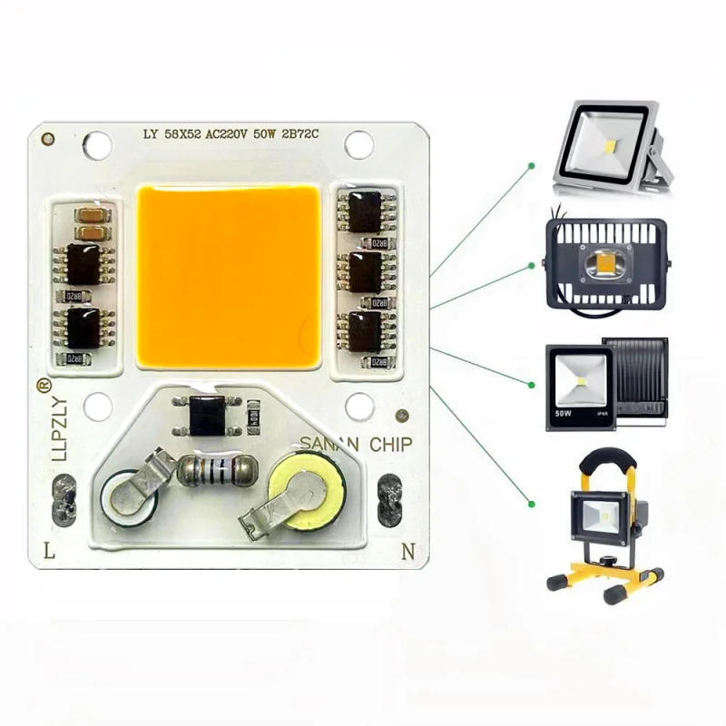Description Picture 2 of item50W COB Light Source Smart IC No Need Driver DIY Flood light AC 220V LED Bulb Spotlight COB LED Chip Lamp For Outdoor Lighting