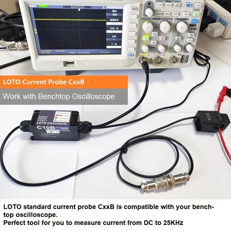Description Picture 3 of itemLOTO Standard Current Probe(Current Clip), Model C10B, AC/DC, 25KHz, Universally Compatible Oscilloscope Current Probe