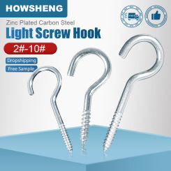 HOWSHENG Opening Sheep Eye Lamp Hook Screws Self-tapping Hooks Screw 3# 4# 5# 6# 8# 9# 10# Blue Zinc Plated Question Mark Hooks