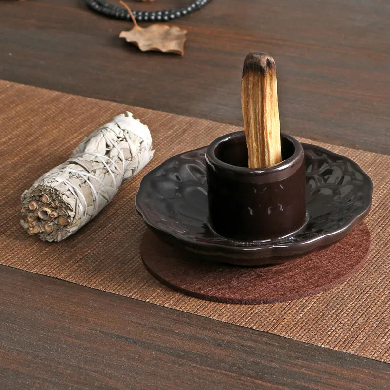 Description Picture 5 of itemLotus Palo Santo Holder Ceramic Sage Holder Incense Holder Ash Catcher Tray Incense Burner for Meditation Yoga Room
