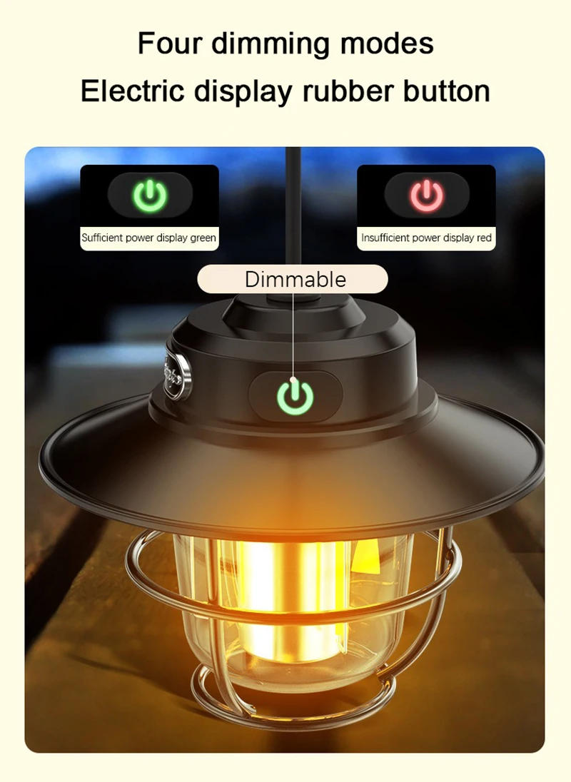 Description Picture 5 of itemLED Camping Light Type-C Rechargeable Stepless Dimmable Waterproof Camping Lantern Outdoor Tent Lighting Emergency Camping Lamp