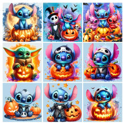 Disney Diamond Painting Pumpkin Stitch Diamond Mosaic Art Picture of Rhinestone Embroidery Cross Stitch Kit Halloween Home Decor