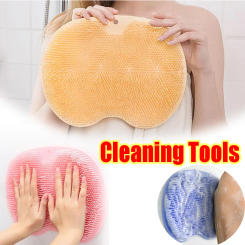 Silicone Exfoliating Shower Massage Scraper Non-Slip Bath Scrub Pad Foot Wash Brush Bathroom Tool Mat Rub Back Sucker Brushes