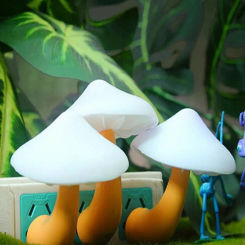 US/EU Plug Mushroom Shape LED Night Lights Dusk to Dawn Sensor Wall Lamp Yellow Pink Blue Green Light Bedside Lamp 110V/220V