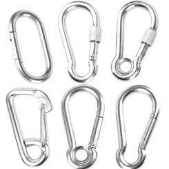 M4-M12 304 stainless steel Spring buckle loop shaped cap hasp, chain connection link with screw button snap hook