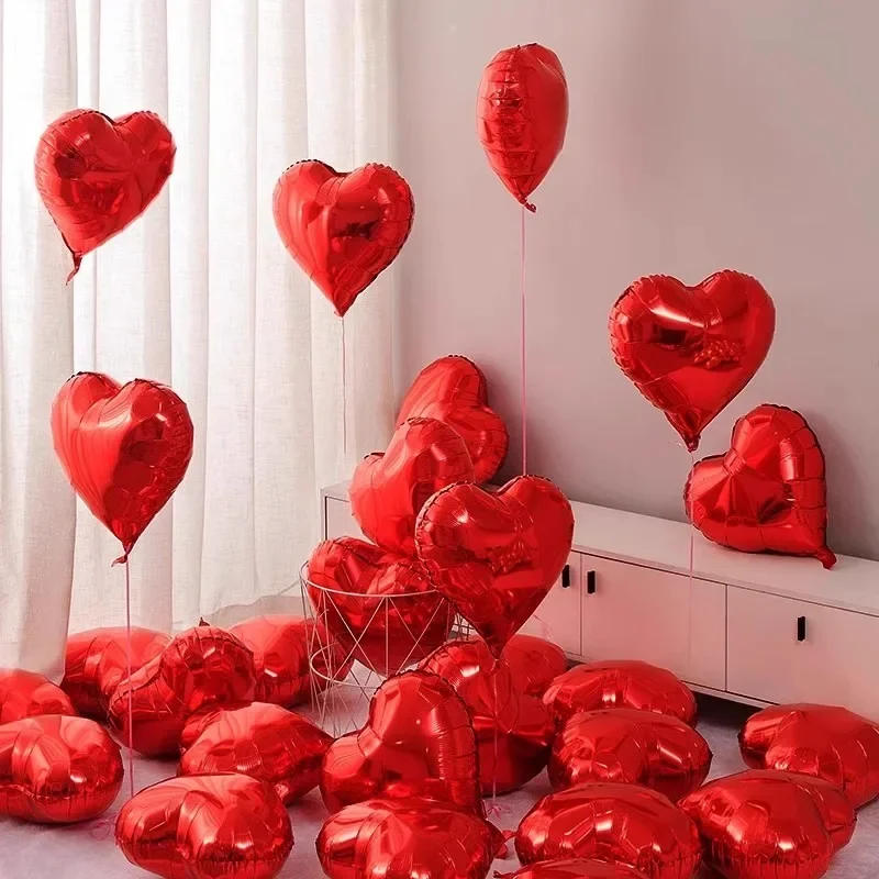 Description Picture 6 of item18 Inch Red Love Heart Foil Balloons Big Helium Globos Aluminum Film Balloon Valentine Day Birthday Wedding Party Decoration