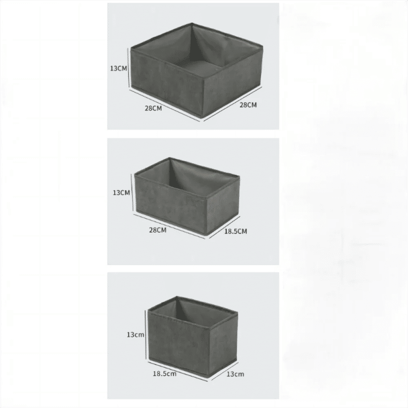 Description Picture 3 of itemClothes Underwear Storage Box Drawer Type Foldable Cotton Material Household Bra Underwear Socks Three Piece Set Organizing Box