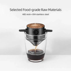 Coffee Filter Set Stainless Steel Drip Coffee Holder Funnel Portable Reusable Tea Infuser Stand Paperless Pour Coffee Dripper