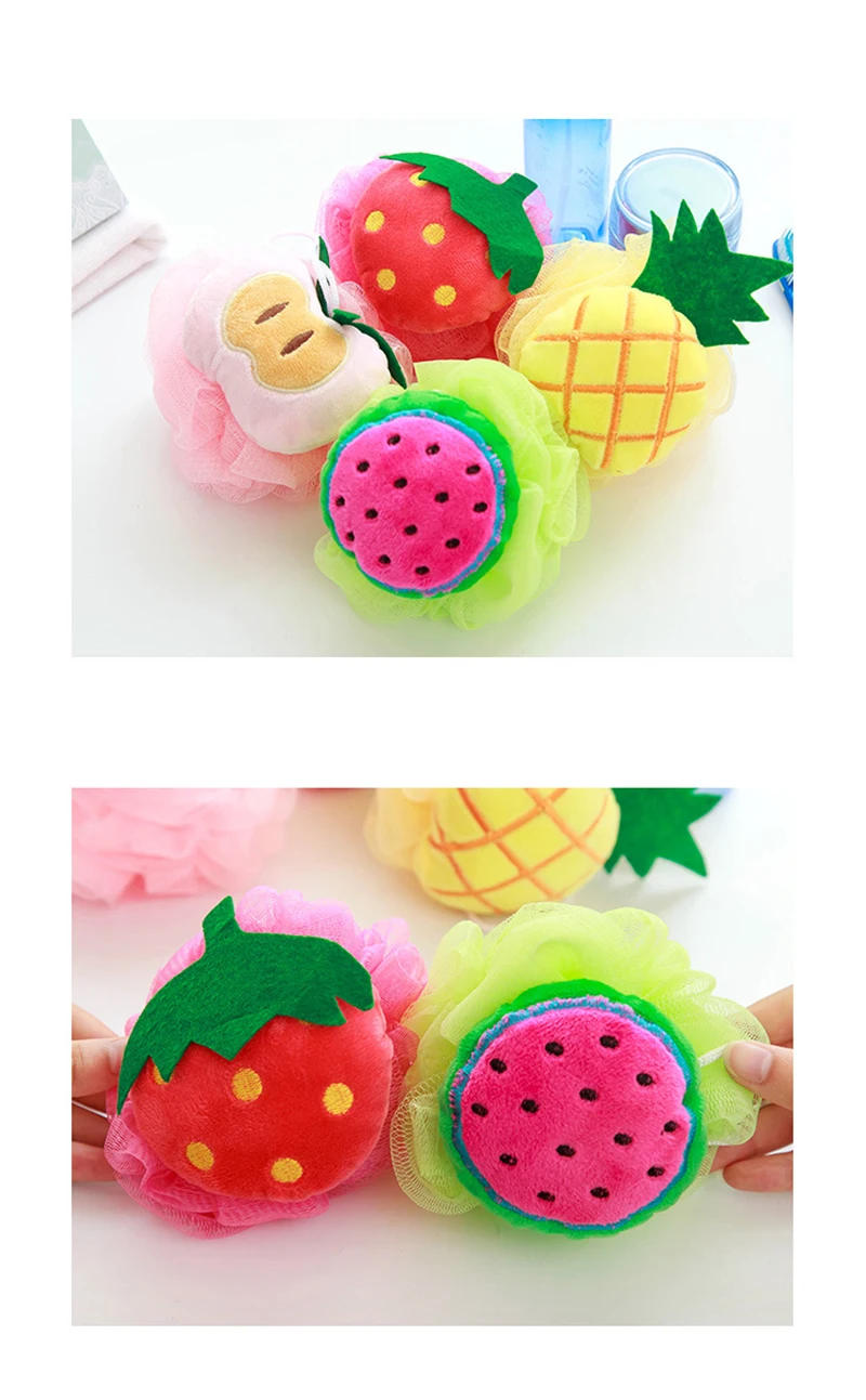 Description Picture 2 of itemFruit Shaped Shower Ball Soft Large Size Bathing Foam Bath Sponge Exfoliating Body Scrub Cleaning Care Tool Bathing Accessories