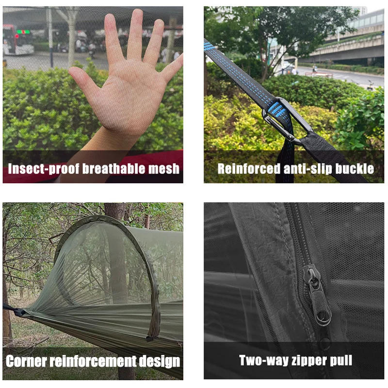 Description Picture 5 of itemLightweight Portable Camping Hammock and Tent Awning Rain Fly Tarp Waterproof Mosquito Net Hammock Canopy 210T Nylon Hammocks