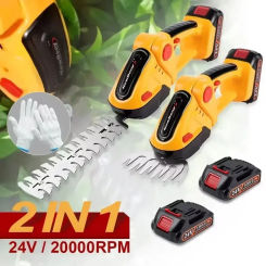2-in-1 Garden Tools Electric Hedge Trimmer 24V Cordless Rechargeable Home Shrub Scissors Weeding Pruning Lawn Mower For Makita