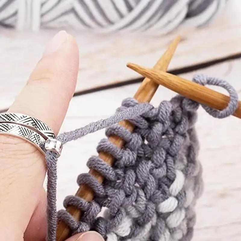 Description Picture 4 of itemKnitting Crochet Loop Adjustable Open Ring Webbing Crochet Wool Knitting Finger Wear Thimble Yarn Guide Tools Sewing Accessory