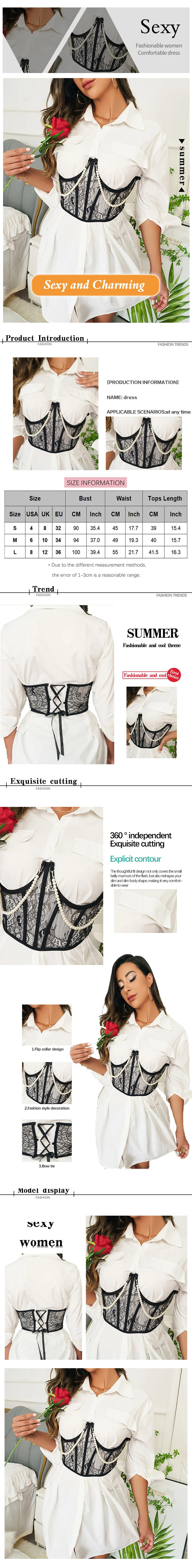 Description Picture 2 of itemNew Solid Color Mesh Sexy Bra for Women Black Perspective Lace Embroidered Pearl Chain Top Shaping Bra Underwear