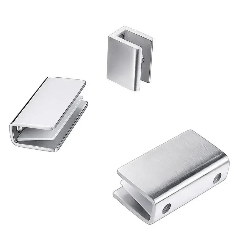 Description Picture 6 of item1PCS Stainless Steel Door Hinge Cupboard Support Durable Cabinet Furniture Hardware Home Bath Install Glass Clamp Fixed Widen
