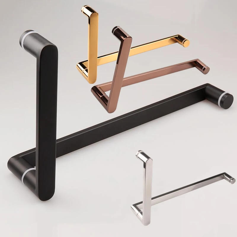 Description Picture 2 of itemBrand New 304 Stainless Steel Shower Door Handles L Shape Bathroom Glass Door Push Pull Handles Towel Bar for 8~12mm Glass