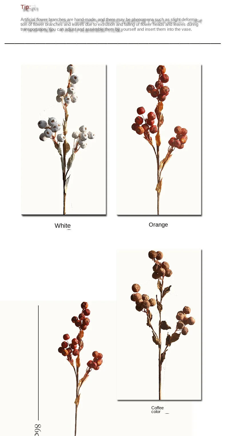 Description Picture 3 of item86cm Autumn Fruit Hawthorn Fruit Artificial Fruit Branch Home Decoration Flower Art Flower Arrangement Flower Decoration