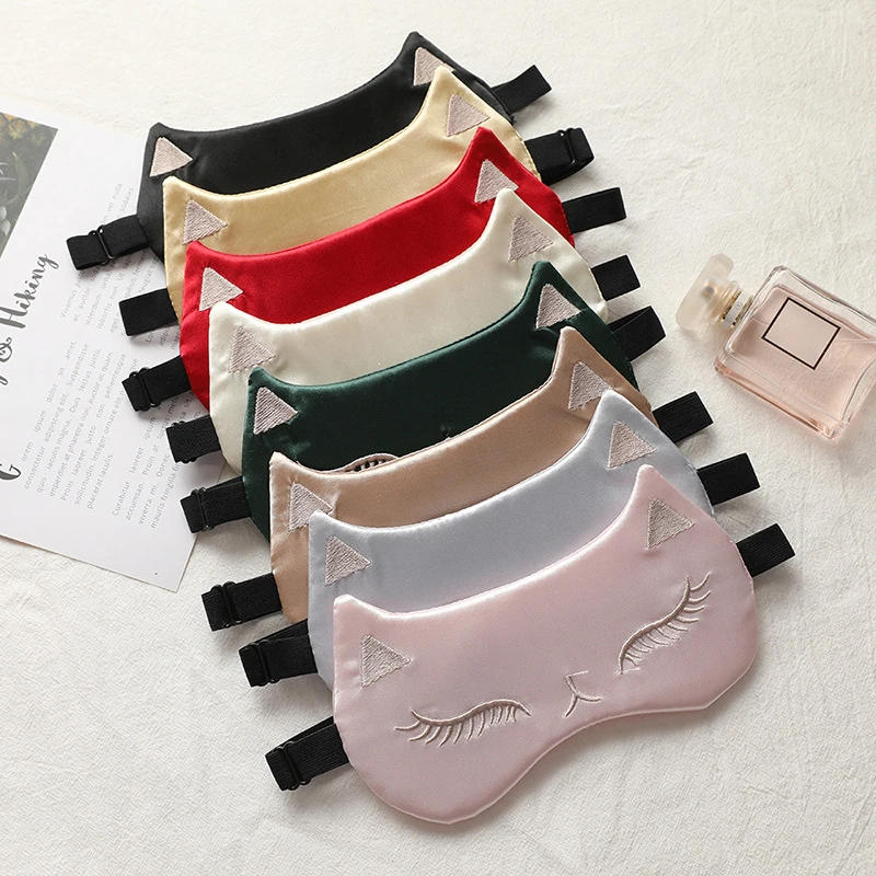 Description Picture 2 of itemEye Mask for Sleeping Masks for Night Cute Cat Silk Sleep Eye Cover Patch Travel Eyepatch Nap Shade Blindfold Women Eyeshade