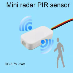 DC3-24V Mini Penetrable Microwave Radar Motion Sensor Switch - Auto Light On/Off, 30s Delay, Black/White for Closet, Corridor,