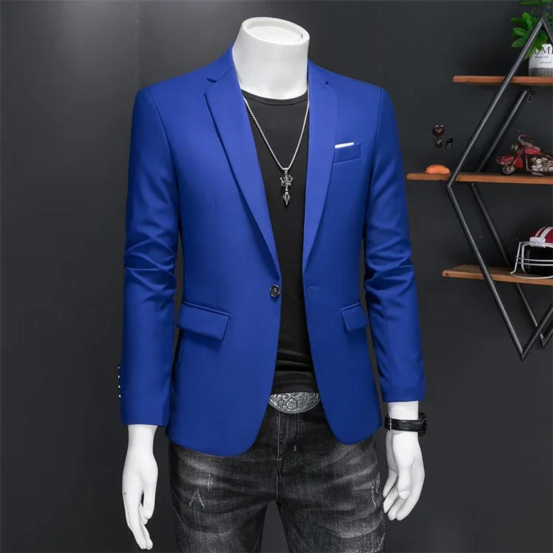 Description Picture 3 of itemPlus Size M-6XL Men Business Casual Blazer Solid Color Suit Jacket Dress Work Clothes Oversize Coats Male Brand Clothing Tuxedo