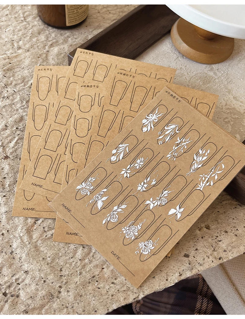 Description Picture 6 of itemHand drawn practice cards, nail art tools, convenient coloring, nail art matching, PVC reusable templates, wholesale