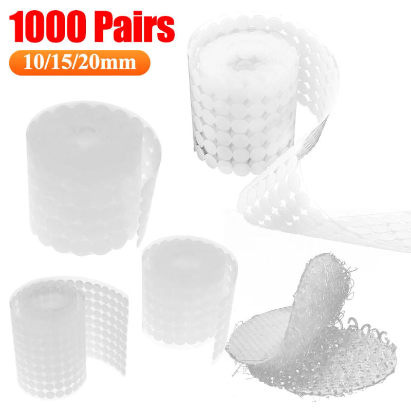 Description Picture 5 of item1000pair 10/15/20mm White Dot Sticker Self Adhesive Fastener Hook and-Loop Tape Nylon Strong Glue Velcroing Adhesivo Muy Fuerte