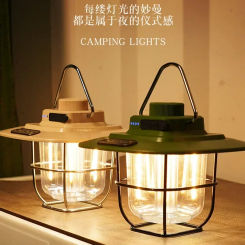 Retro Camping Light USB Rechargeable LED Tent Lamp Multi-function Horse Lamp Strong Portable Light Camping Lighting Accessories