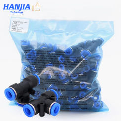 50/100pcs PE series T shaped Tee 4 6 8 10 12 14 16mm Hose 3 Way Port Y Shape  Pneumatic Quick air Pneumatic Connectors Coupling