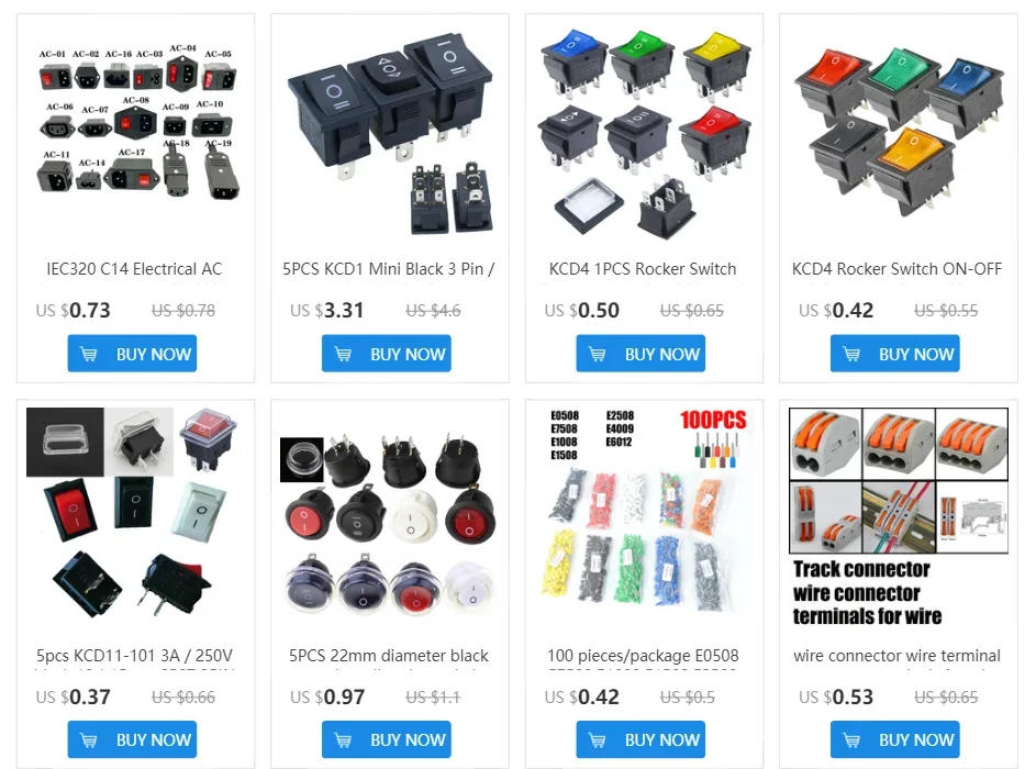 Description Picture 2 of item1pc 22mm Red Black White ON/OFF Round Rocker Toggle Switch 6A/250VAC 10A 125VAC Power switch cap with Plastic Push Button Switch