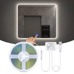 LED Strip Light For Makeup Mirror Backlight USB 5V COB Lights For Vanity Bathroom Mirror Lighting With Touch Dimmable Switch