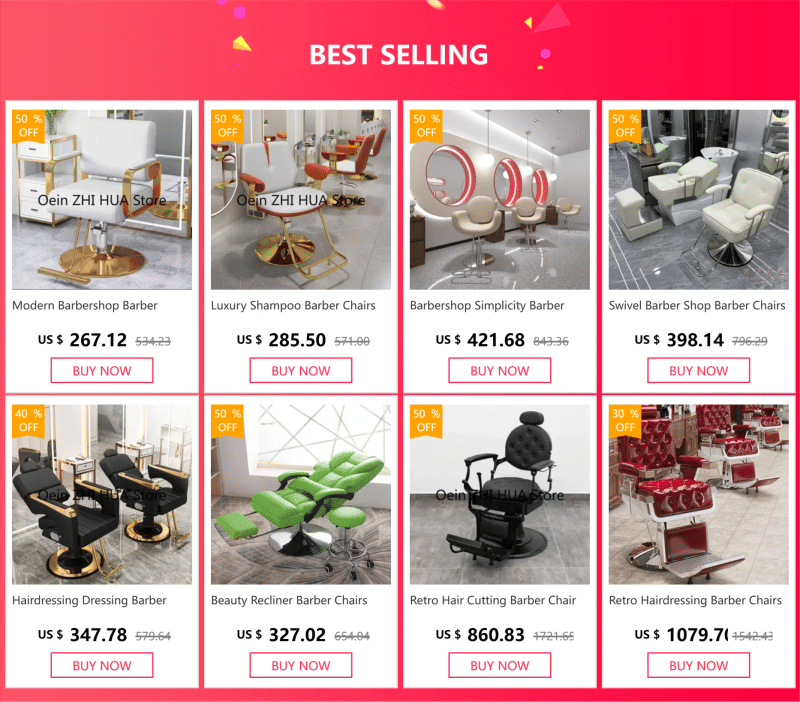 Description Picture 2 of itemHeadboards Barber Chairs Cosmetology Office Ergonomic Computer Barber Chairs Hair Salon Chaise Coiffeuse Furniture QF50BC