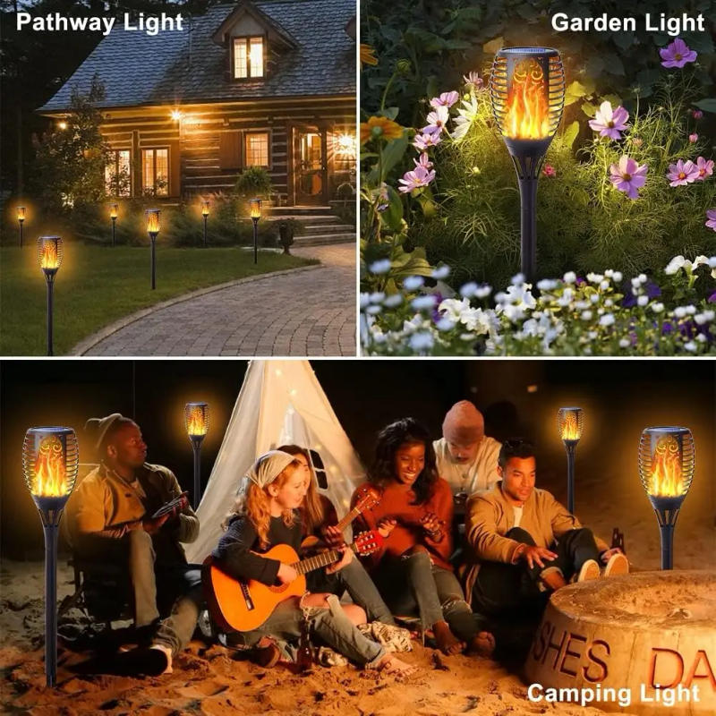 Description Picture 2 of item12/4/2/1Pcs Solar Torch Flickering Light Flame Lights Waterproof Garden Decoration Outdoor Led Path Yard Patio Lawn Lamp