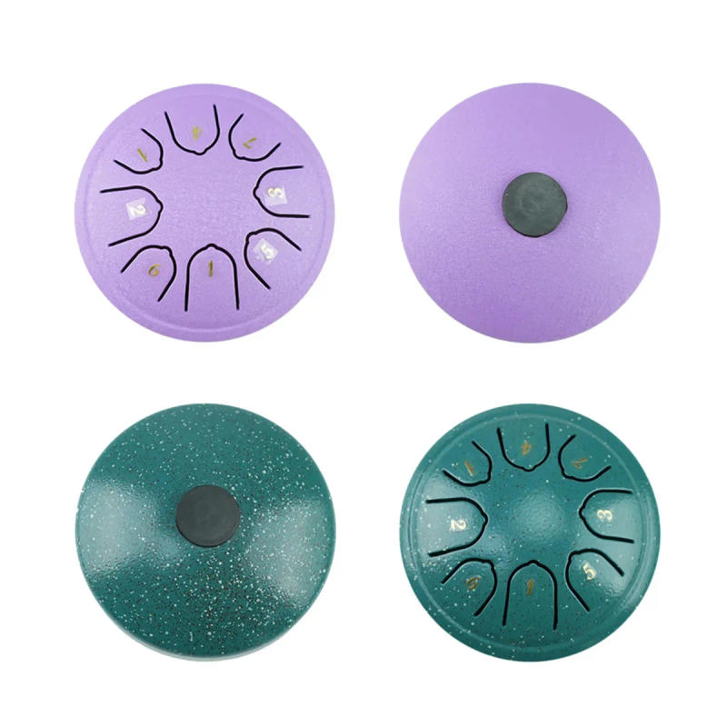 Description Picture 4 of item4.5 Inch 8 Tone Steel Tongue Drum Mini Hand Pan Drums Drumsticks Music Tambourine Drum With Accessories Instrument