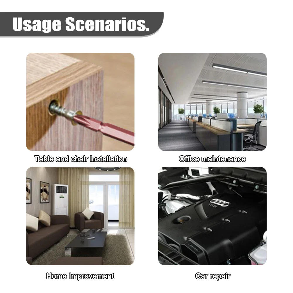 Description Picture 6 of item10Pcs 65-200mm Double-End Screwdriver Head Bits S2 Steel Ph2 Cross Bit Strong Magnetic High Hardness Torque Batch Head Sets