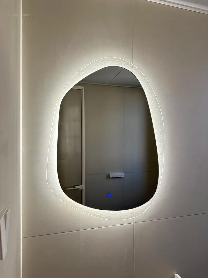 Description Picture 4 of itemCreative Decorative Mirrors for Bathroom Modern Irregular Touch Screen Bath Mirrors Multifunctional Smart Mirror for Powder Room