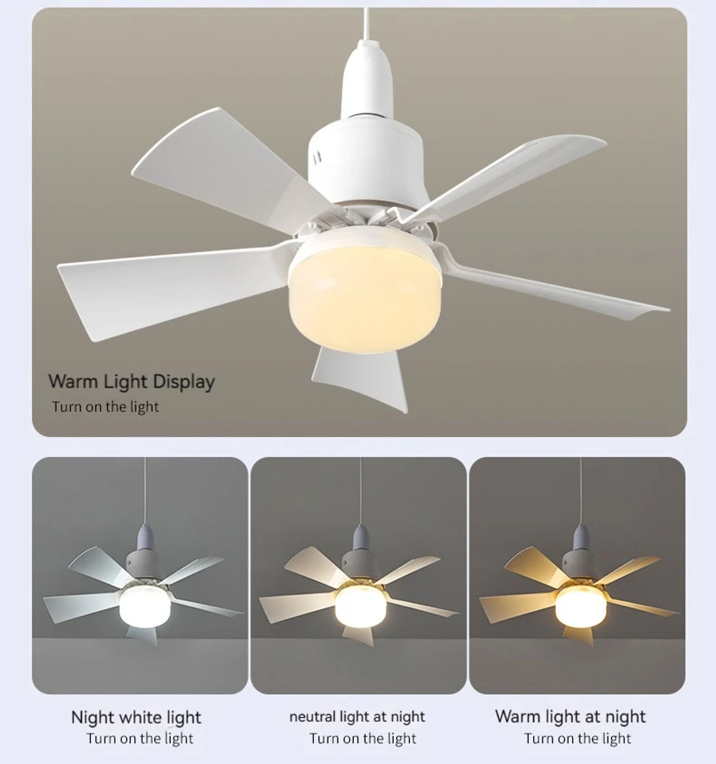 Description Picture 3 of itemCeiling Fan Light LED 30w E27 With Remote Control for Dimming Modern Smart Suitable For Living Room Study Household Use 85-265v