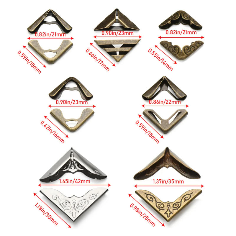 Description Picture 3 of item4Pcs Metal Book Corner Protector Retro Metal Corners Scrapbook Accessories DIY Crafts Menus Photo Albums Book Cover Decoration