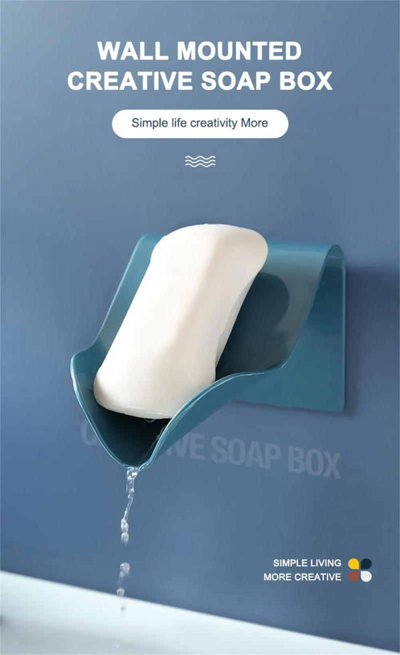 Description Picture 2 of itemHigh Quality Soap Dish Wall-Mounted Soap Box Drainage Soap Holder Soap Rack Punch-Free Soap Sponge Shelf Bathroom Accessories