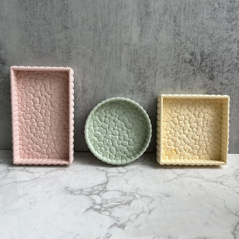 Description Picture 4 of itemDiamond Crystal Tray Clay Silicone Mold DIY Handmade Craft Art Jewelry Storage Plates Cement Concrete Silica Molds for Organizer