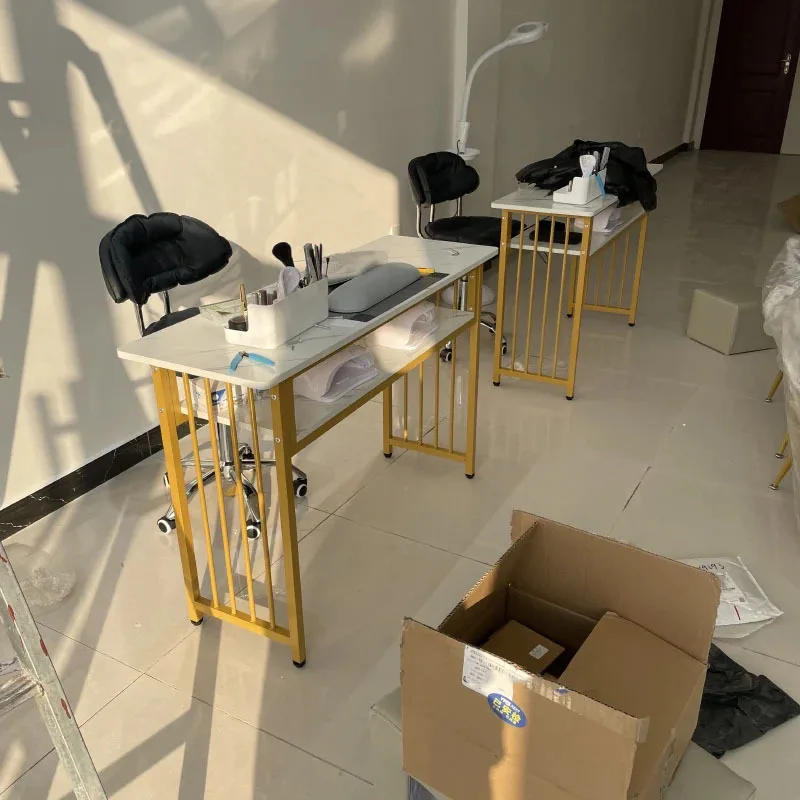 Description Picture 6 of itemEuropean Fashion Ins Manicure Table and Chair Set Double Manicure Tables Salon Furniture Professional Beauty Salon Nail Tables B