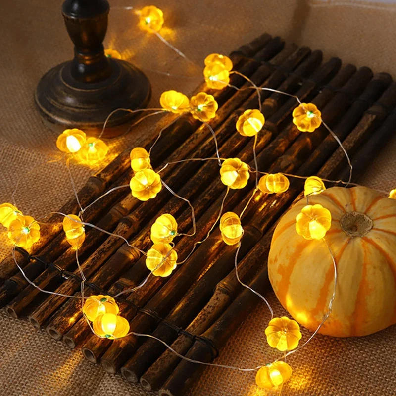 Description Picture 6 of item1m 10LED Halloween Pumpkin Hanging Lantern String Light Kids Birthday Party Halloween Home Decoration Lantern Lamp Props