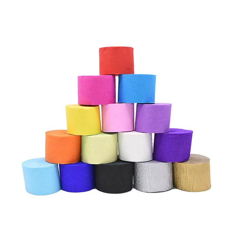 Description Picture 3 of item250x5/10/25cm Roll Crinkled Crepe Paper decorative Flower for easter children's day party kid child DIY handmade creative papers