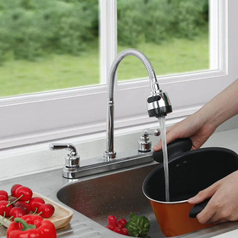 Description Picture 2 of itemSouth American RV Kitchen Faucets Dual Port Faucet Kitchen Splashproof Faucet Replacement Sink Faucets Kitchen Accessories