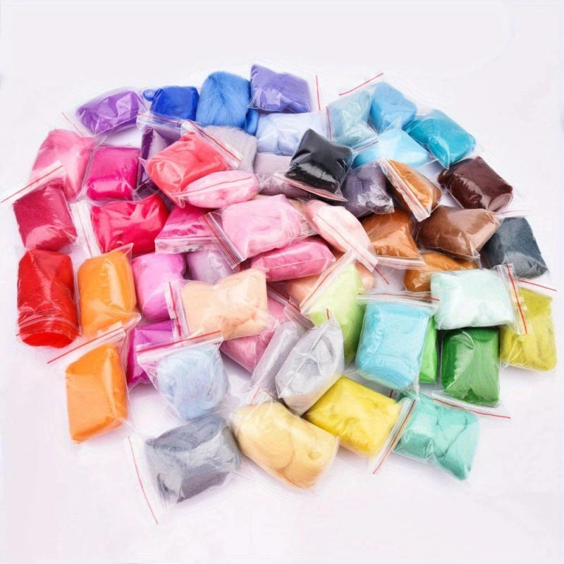 Description Picture 6 of item36 Colors Fiber Woolen Yarn, Wool Roving Needlework Wool Felting DIY Hand Spinning, Needlework Craft, 3g/Color