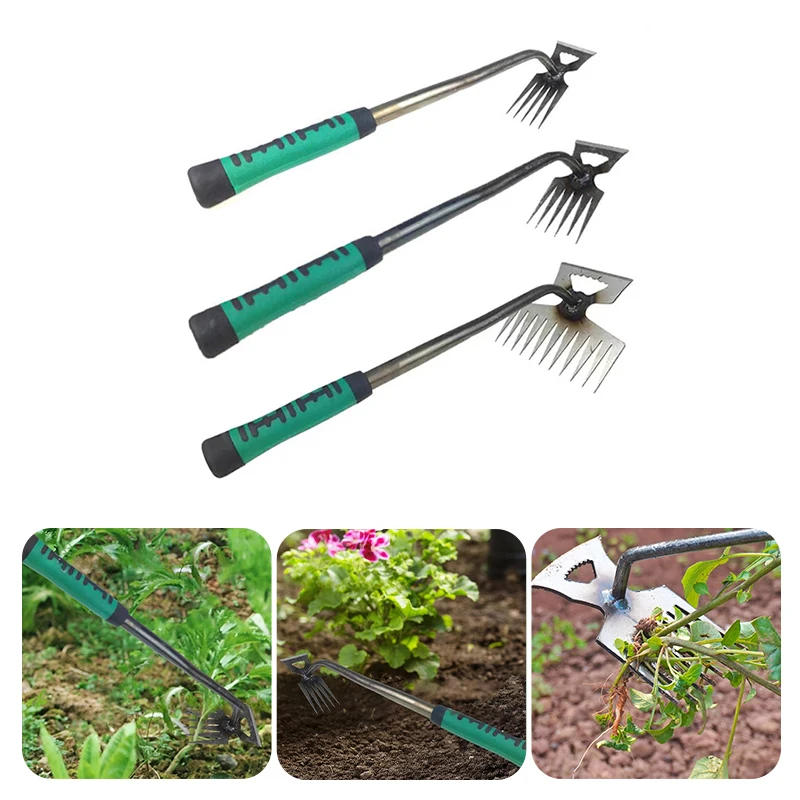 Description Picture 5 of item2In1 Garden Rake Manual Weed Grass Rooting Tool Puller Shovel Gardening Loose Soil Harrow Leaves Collect Agricultural Farm Tools