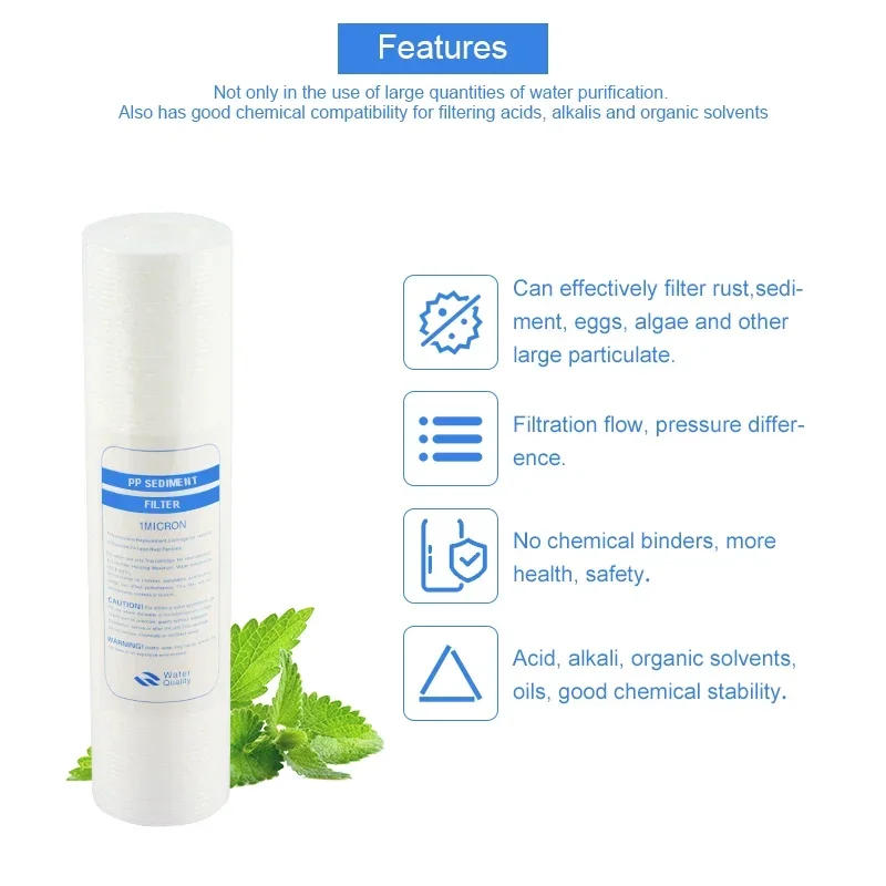 Description Picture 4 of itemWater Purifier 10 Inch 2/4/6pcs 1-Micron Sediment Water Filter Cartridge PP Cotton Filter Water Filter System