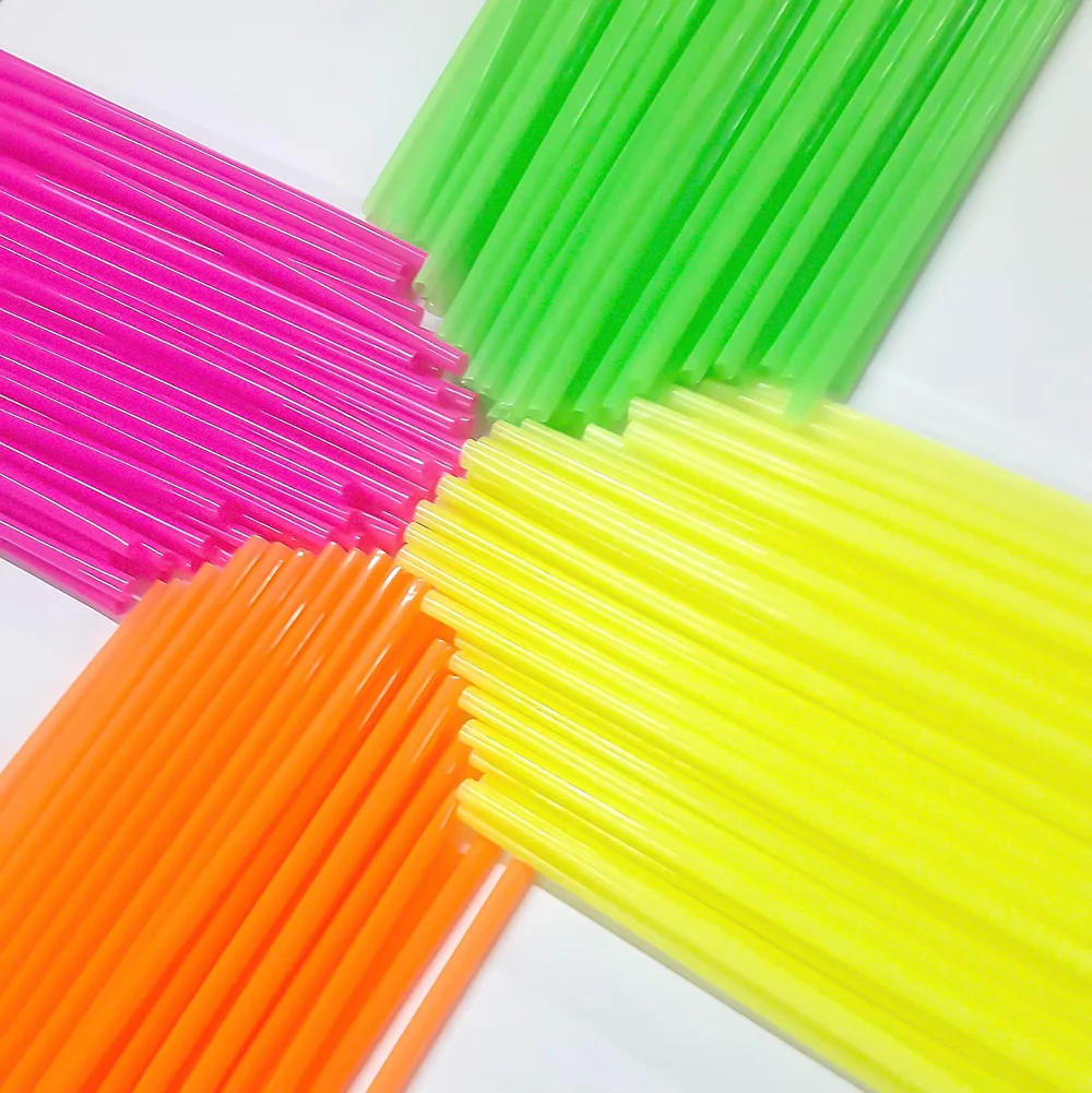 Description Picture 5 of item100Pcs Plastic Disposable Straws Colorful Milktea Drinking Straws Party Birthday Celebration Supplies Kitchenware Accessories